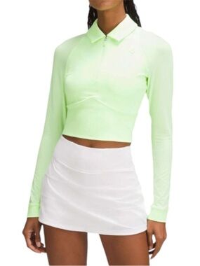 Lululemon Half-Zip Long-Sleeve Polo Shirt in Faded Zap Womens Size 6